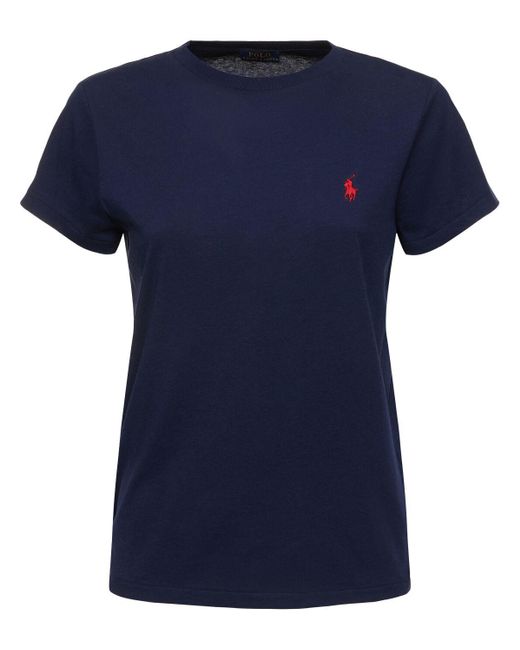 Camiseta de jersey de algodón con logo Polo Ralph Lauren de color Blue