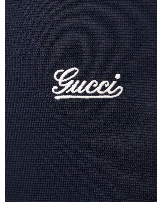 Gucci Polohemd Aus Baumwolle Mit Logo in Blue für Herren