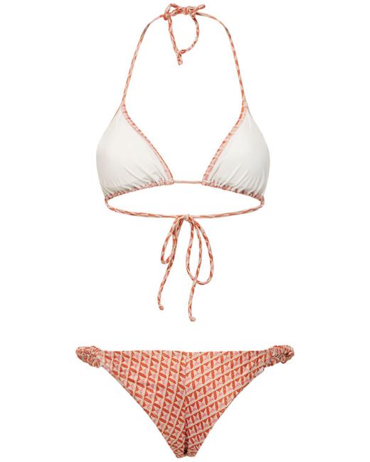 Reina Olga Pink Scrunchie Printed Bikini