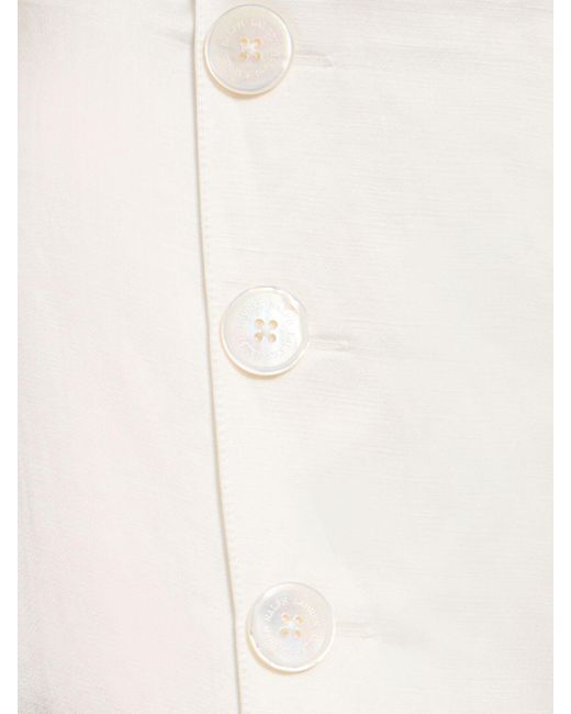 Ralph Lauren Collection White Weite Hose Aus Leinenmischung