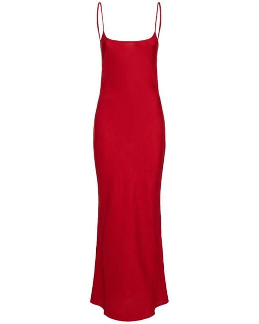 Posse Red Langes Kleid Aus Viskose Und Leinen "frances"