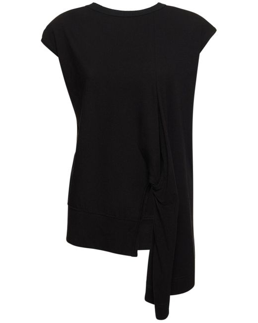 T-shirt in jersey di cotone di Yohji Yamamoto in Black