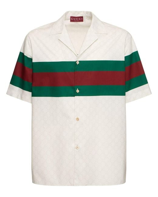 Gucci Multicolor 1921 Web Cotton Shirt for men