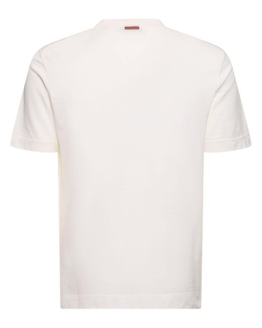 Zegna White leggerissimo Cotton & Silk T-shirt for men