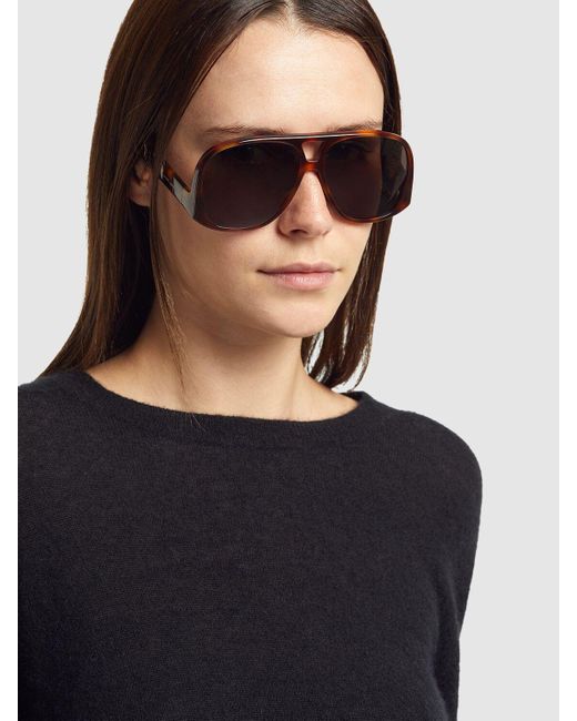 Gafas de sol aviador de acetato Saint Laurent de color Brown