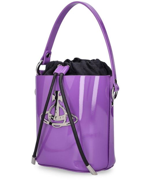 Vivienne Westwood Purple Daisy Leather Bucket Bag