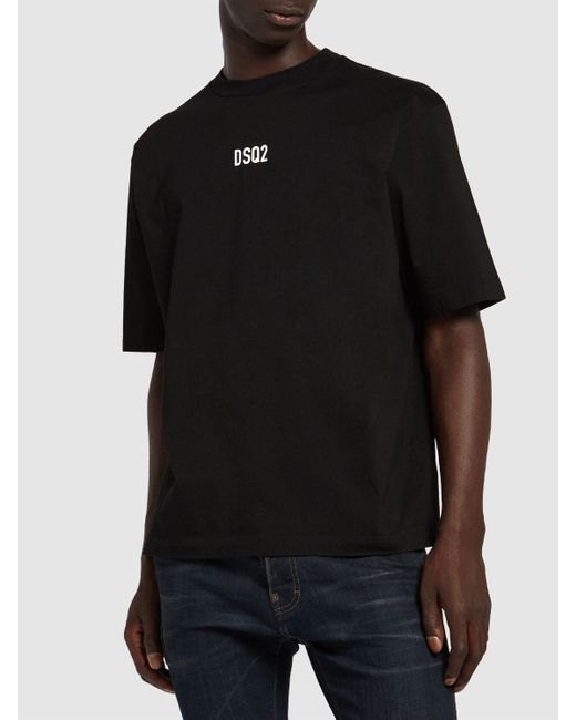 DSquared² Black Loose Fit Cotton T-Shirt for men