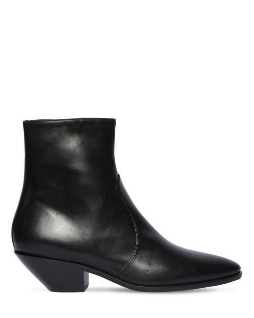 saint laurent west leather ankle boots