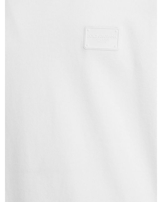Sweat-shirt en jersey de coton à col rond Dolce & Gabbana pour homme en coloris White