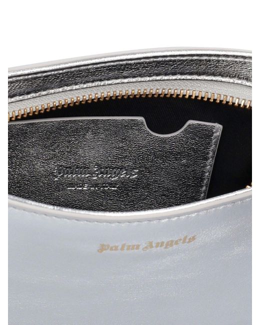 Palm Angels White Giorgina Metallic Leather Shoulder Bag