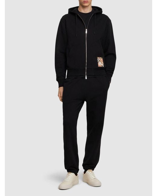 Homme Sweat-Shirt Zippé À Carreaux À Capuche Burberry pour homme en coloris Black