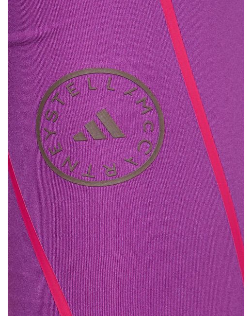 Leggings con dettaglio a righe ASMC di Adidas By Stella McCartney in Purple