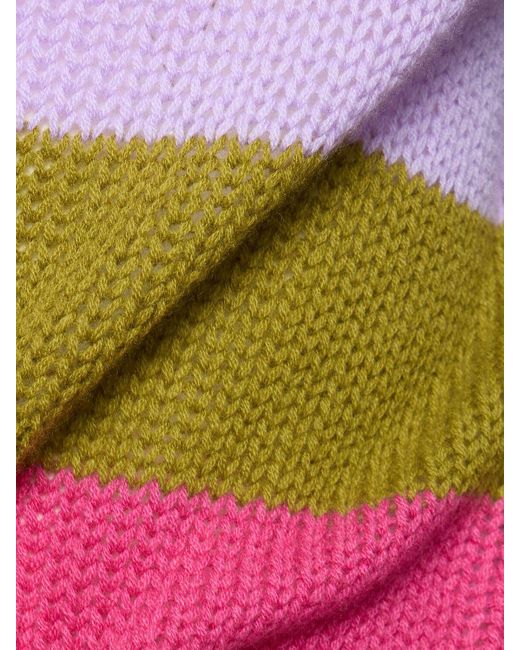 Weekend by Maxmara Pink Palco Striped Cashmere Knit Sweater