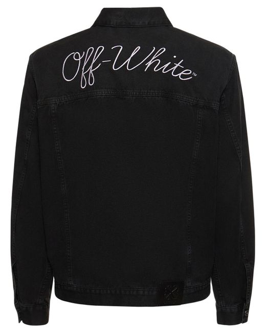 Off-White c/o Virgil Abloh Black Skate Cotton Canvas Varsity Jacket for men