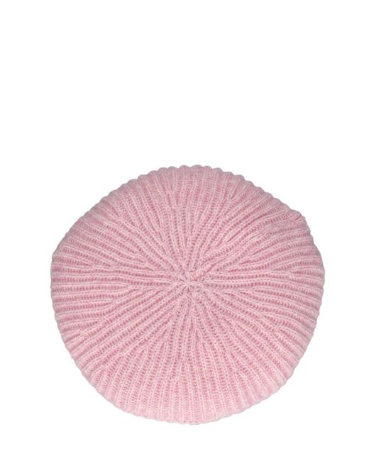 Béret en laine mélangée Ganni en coloris Pink