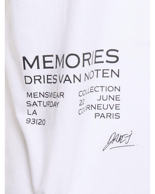 メンズ Dries Van Noten Heercotton ジャージーtシャツ White