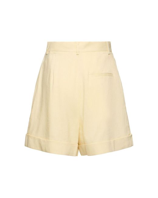 ANDAMANE Natural Rina High Waist Linen Blend Shorts