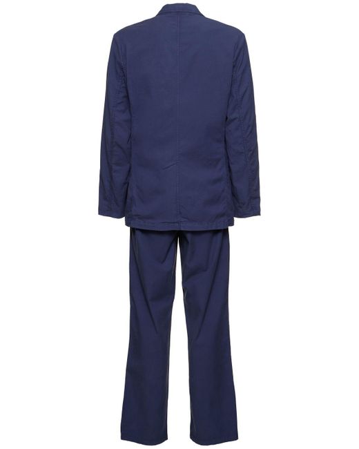 Costume en sergé de coton mélangé Aspesi pour homme en coloris Blue