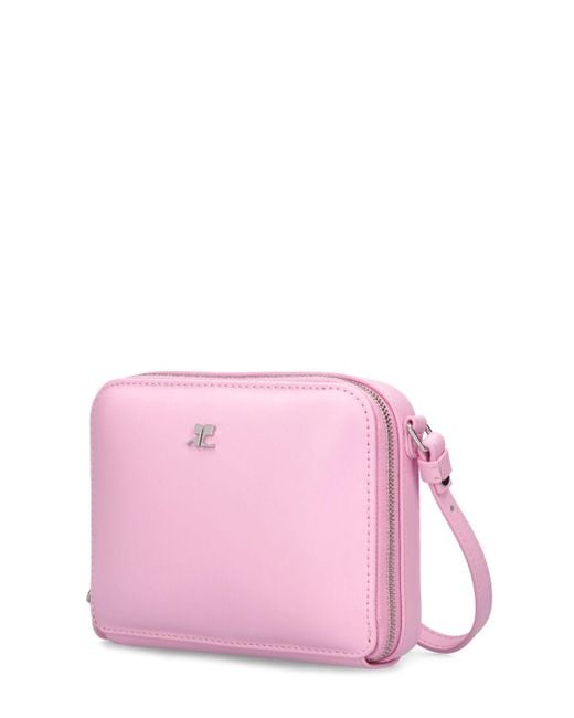 Courreges Cloud レザーショルダーバッグ Pink