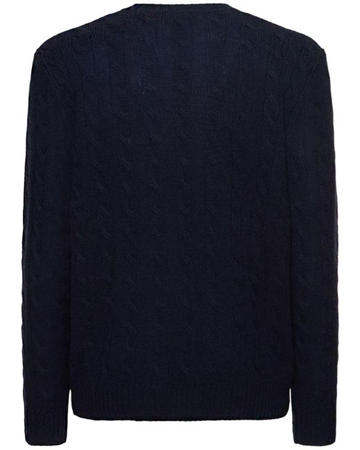 Maglia in misto cashmere con logo di Polo Ralph Lauren in Blue da Uomo