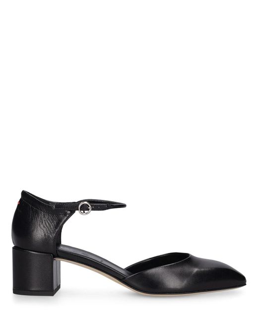 Aeyde Black 45mm Magda Nappa Leather Heels