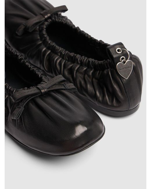 Acne Black 10mm Leather Ballerinas