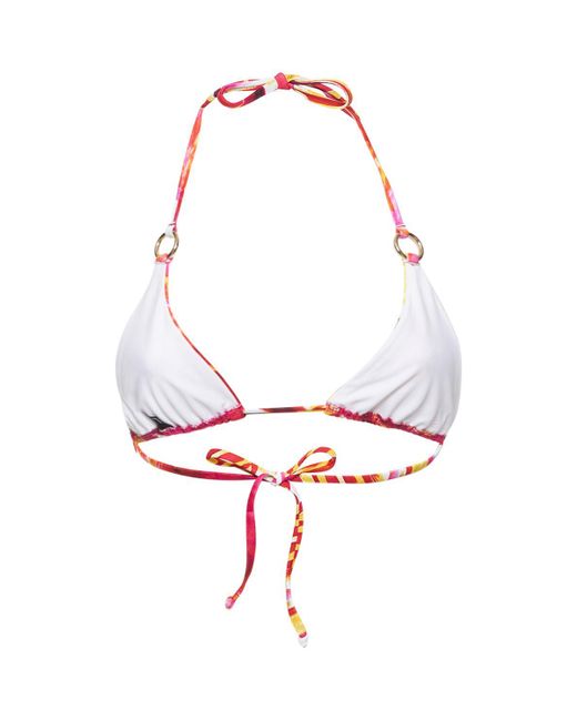 Louisa Ballou Red Mini Ring Printed Triangle Bikini Top