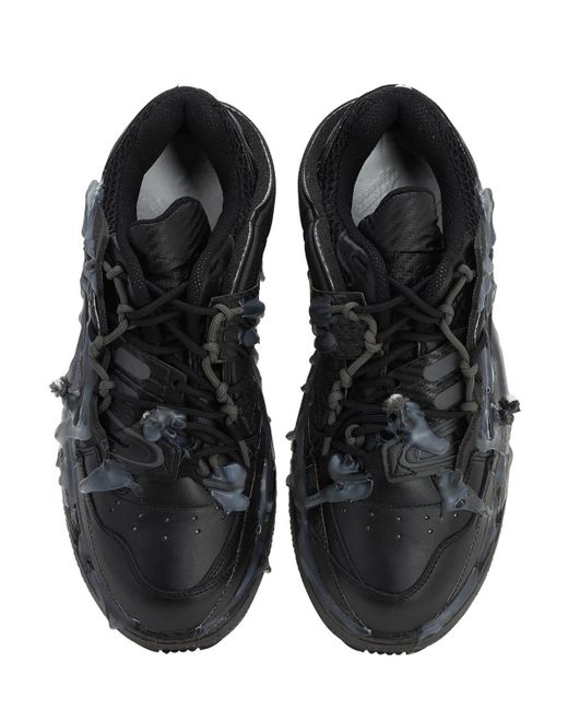 Maison Margiela Fusion Leather And Mesh Trainers in 42 (Black) for Men ...