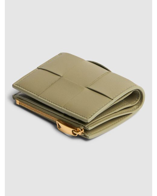 Bottega Veneta Green Small Cassette Leather Bi-fold Wallet