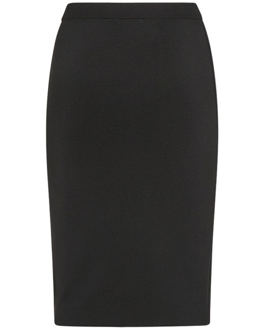 Saint Laurent Black Viscose Blend Pencil Skirt