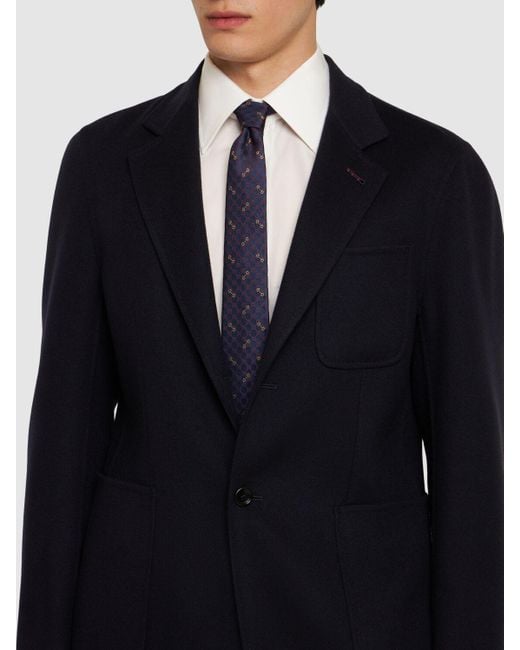 Cravatta morset in seta 7cm di Gucci in Blue da Uomo