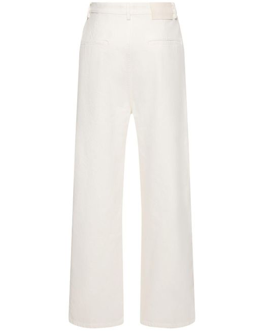 Pantalones anchos de denim Loulou Studio de color White