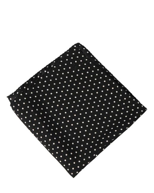 Foulard carré en soie à pois Saint Laurent pour homme en coloris Black