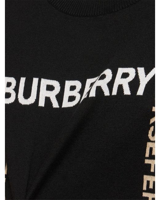 Burberry Black Strickpullover Aus Wolle Und Baumwolle "allyn"