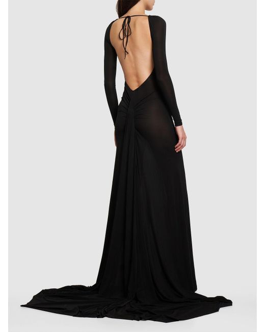GIUSEPPE DI MORABITO Black Langes Kleid Aus Stretch-viskosejersey