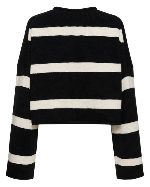 J.W. Anderson Black Logo Striped Wool & Cashmere Sweater