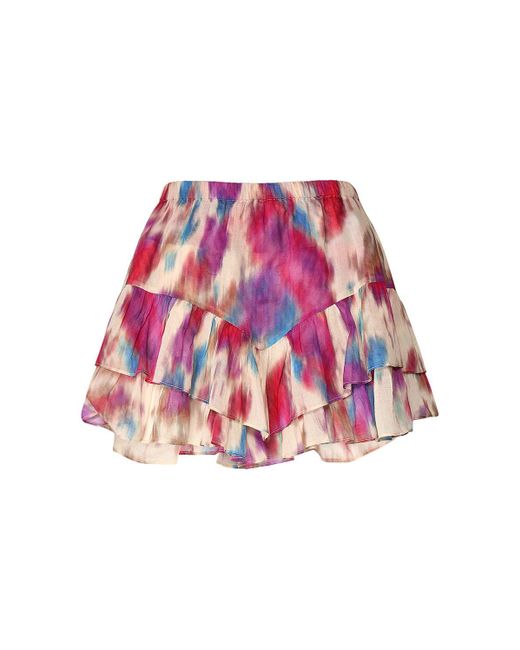Isabel Marant Red Jocadia Printed Cotton Mini Skirt