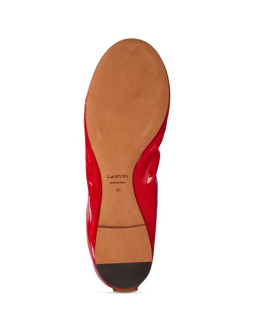 Lanvin Red Patent Leather Ballerina Flats