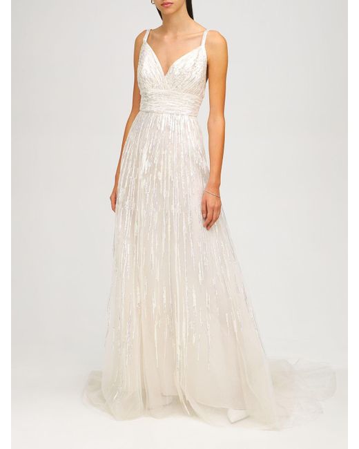 Elie Saab Sleeveless Embroidered Tulle 