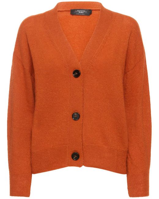 Cardigan in maglia di misto mohair oblio di Weekend by Maxmara in Orange