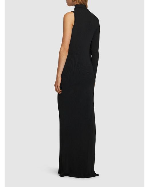 David Koma Black Asymmetrisches Strickkleid