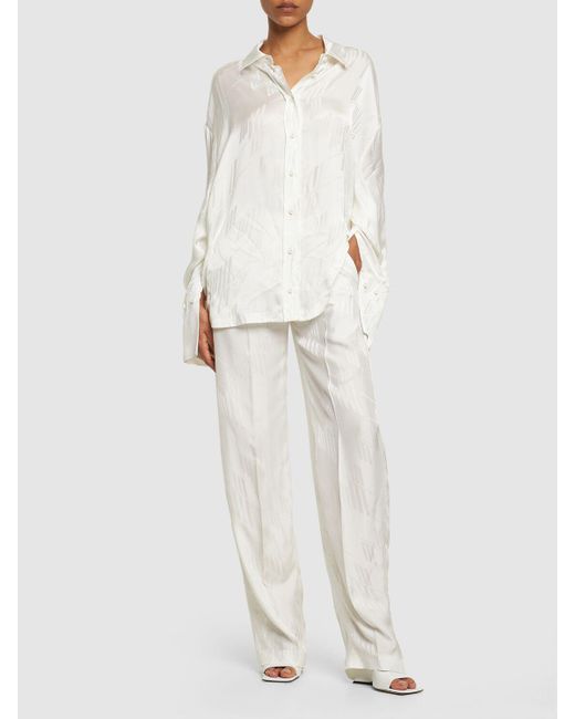 The Attico Diana ビスコースサテンジャカードシャツ White