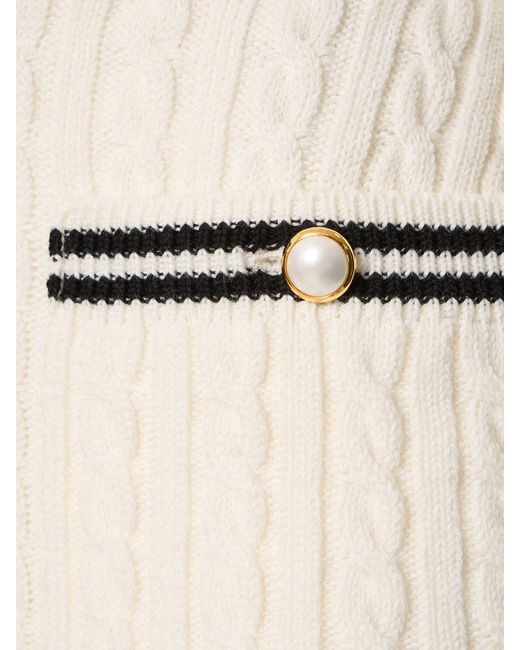 Minigonna in maglia di misto cotone di Alessandra Rich in Natural