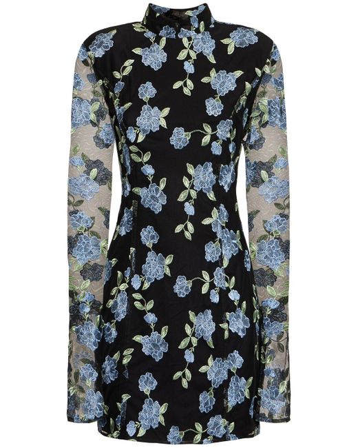 ROTATE BIRGER CHRISTENSEN Black Minikleid Aus Mesh "gabriella"