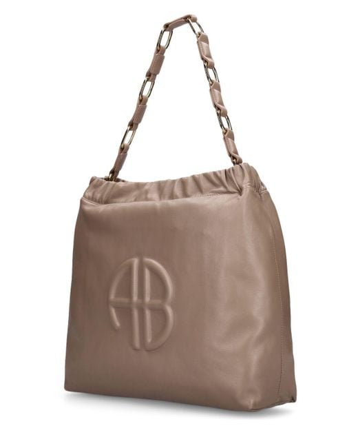 Anine Bing Brown Kate Leather Shoulder Bag