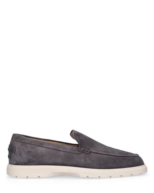 Tod's Gray Suede Loafers for men