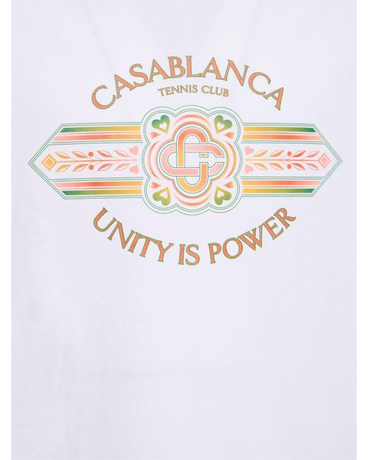 Casablancabrand T-shirt Aus Bio-baumwolle "unity Is Power" in White für Herren