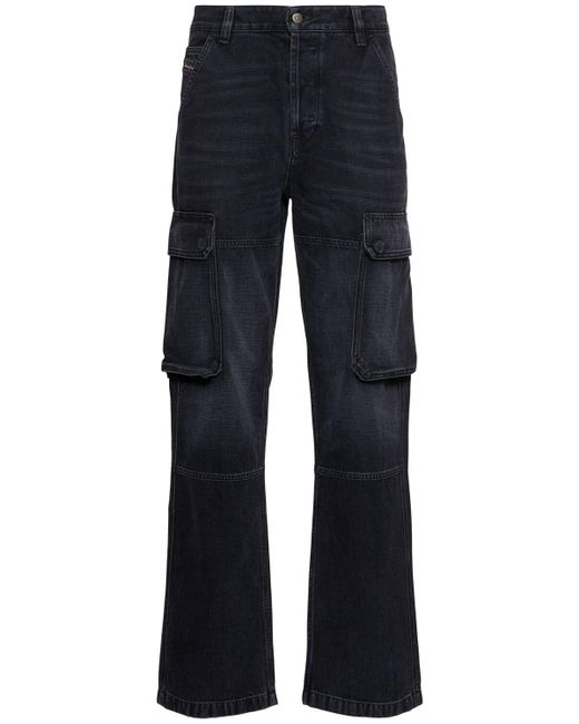 DIESEL D-pot-cargo ミドルライズストレートジーンズ Blue