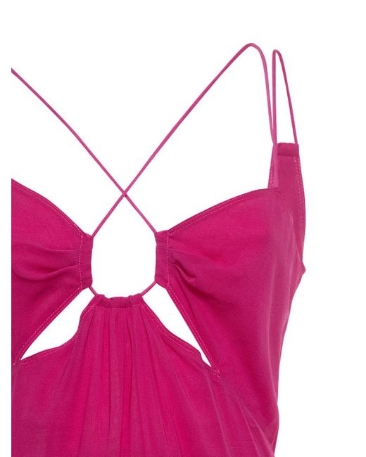 ANDAMANE Pink Minikleid Aus Stretch-seidengeorgette "layla"