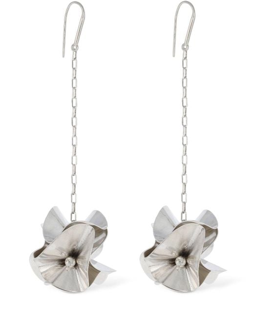 Isabel Marant White Flower Power Drop Earrings